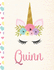 Quinn: Personalized Unicorn Sketchbook for Girls With Pink Name-8.5x11 110 Pages. Doodle, Sketch, Create!