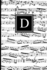 D: Musical Letter D Monogram Music Journal, Black and White Music Notes Cover, Personal Name Initial Personalized Journal, 6x9 Inch Blank Lined College Ruled Notebook Diary, Perfect Bound, Soft Cover