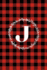 J: J Monogram Journal: Buffalo Plaid: 6x9 Inch, 120 Pages, Lined Journal, College Ruled Notepad