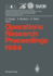 Operations Research Proceedings 1994: Selected Papers of the International Conference on Operations Research, Berlin, August 30 - September 2, 1994