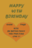 Happy 40Th Birthday !: each page will be better than the previous one !!!