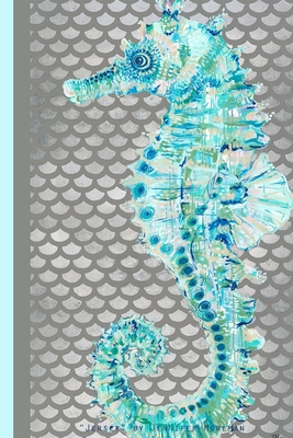 "Jersey" by Jennifer Moreman: Beautiful Seahorse 6x9" Wide Rule 130 Page Notebook by Artist - Moreman, Jennifer