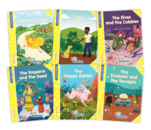 Jolly Phonics Folktales Yellow Readers (Level 2) Complete Set (1-6): In Print Letters (American English Edition)