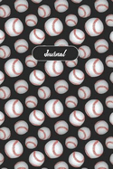 Journal: 130 Blank Lined Pages - 6 X 9 with Baseball Pattern Print on the Cover