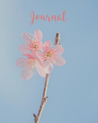 Journal: Blank Lined Notebook 8x10 Pink Flower Blue Sky - Harvest Journals