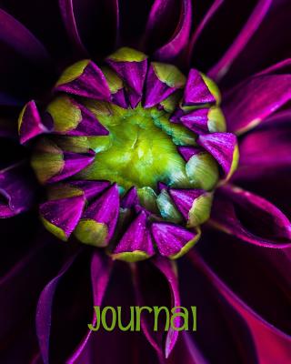 Journal: Blank Lined Notebook 8x10 Purple Green Macro Photography Flower - Harvest Journals