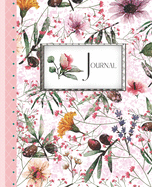 Journal: Flowers and Olive Branches on White Floral Cover Lined Journal