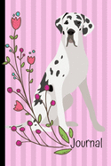 Journal: Great Dane Dog Pink Journal Lined Blank Paper Diary