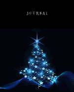 Journal: Peaceful Christmas Tree with Bright Lights Composition Notebook, Lined, 120 Pages, 8x10