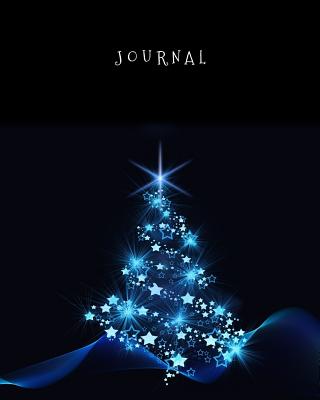 Journal: Peaceful Christmas Tree with Bright Lights Composition Notebook, Lined, 120 Pages, 8x10 - Notes, Happy