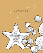 Journal: Writing Notebook, White Seashells Illustrated Blank Lined, 120 Pages, 8x10