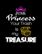 Junk Princess Your Trash Is My Treasure: Funny Quotes and Pun Themed College Ruled Composition Notebook