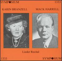 Karin Branzell, Mack Harrell: Lieder Recital - Brooks Smith (piano); Karin Branzell (contralto); Mack Harrell (baritone)