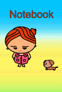Kawaii Girl and Dog On The Beach Notebook: Chibi lovers! Cutely illustrated Kawaii design journal with Placeholders for Subject and Date on each page. Easy to organise and reference your notes later. Artwork is subtly added to each page for added appeal