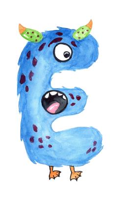 Kids Journal Letter E: Cute Monsters Initial Notebook, 6x9 lined blank notebook journal, 150 wide ruled pages, write, draw, doodle book for boys and girls - Live for the Moments Journals & Notebook