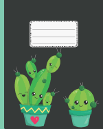 Kids Kawaii Cactus Notebook: Cute Back to school Notebook Wide Ruled for Kids