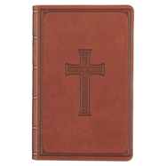 KJV Holy Bible, Giant Print Standard Size Faux Leather Red Letter Edition - Ribbon Marker, King James Version, Brown