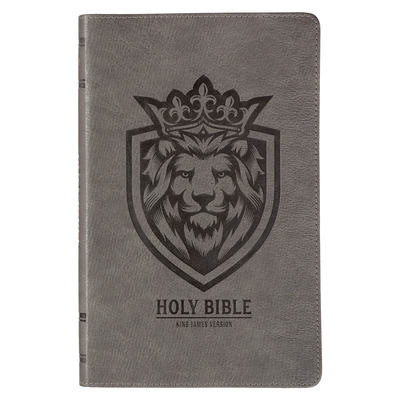 KJV Holy Bible, Gift Edition for Boys King James Version, Faux Leather Flexible Cover, Charcoal Gray Lion Emblem - Christian Art Gifts (Creator)