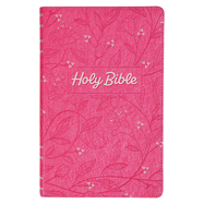 KJV Holy Bible, Gift Edition King James Version, Faux Leather Flexible Cover, Pink Floral Vine