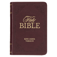 KJV Holy Bible, Mini Pocket Size, Faux Leather Red Letter Edition - Ribbon Marker, King James Version, Burgundy