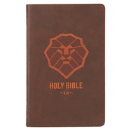 KJV Kids Bible, 40 Pages Full Color Study Helps, Presentation Page, Ribbon Marker, Holy Bible for Children Ages 8-12, Lion Emblem Faux Leather Flexible Cover