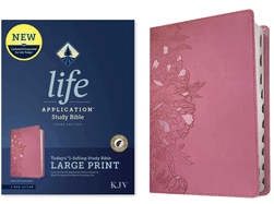 KJV Life Application Study Bible, Third Edition, Large Print (Leatherlike, Peony Pink, Indexed, Red Letter)