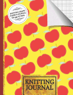 Knitting Journal: Red Apple Knitting Journal to Write in, Half Lined Paper, Half Graph Paper (4:5 Ratio)