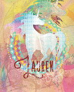 Lauren: Colorful Rainbow Unicorn - 100 Pages 8"X10" Girl's Composition Wide Ruled Notebook