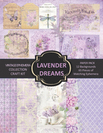Lavender Dreams Vintage Ephemera Craft Kit: Paper Pack for Scrapbooking, Card Making, Decoupage, or Mixed Media Arts.