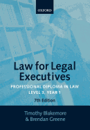 Law for Legal Executives: Professional Diploma in Law. Level 3, Year. 1