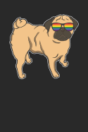 Lgbt Pug: Gay Pride Journal, College Ruled Lined Paper, 120 Pages, 6 X 9