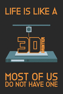 Life is like a 3D Printer - Most of us do not have one: Notizbuch, Skizzenbuch, Planer oder Konstruktionsbuch in 6x9 Zoll perfekt f?r alle G-Code-Fans, 3D-Druck-Fans und f?r CNC-Dreher. Zum planen von Projekten und zum festhalten von Ideen!