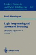 Logic Programming and Automated Reasoning - Pfenning, Frank, and Lpar (Conference)