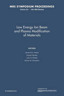 Low Energy Ion Beam and Plasma Modification of Materials: Volume 223 - Harper, James M. E. (Editor), and Miyake, Kiyoshi (Editor), and McNeil, John R. (Editor)