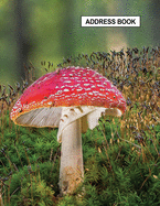 Low Vision Large Print Address and Password Record Book: Organizer for Visually Impaired 8.5" x 11" with Bold Lines 3/4" Apart Toadstool Nature Cover
