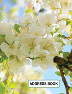 Low Vision Large Print Address and Password Record Book: Organizer for Visually Impaired 8.5" x 11" with Bold Lines 3/4" Apart White Flower Cover