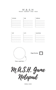MASH Game Notepad: Small Size Game With Boxes 5x8, Nice Cover Glossy, 100 Templates