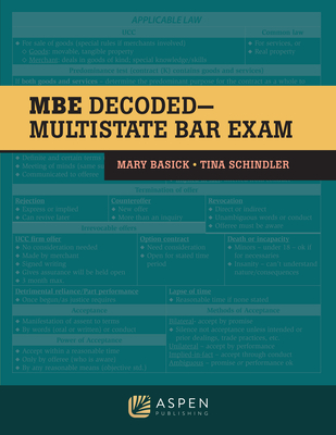 MBE Decoded: Multistate Bar Exam - Basick, Mary, and Schindler, Tina