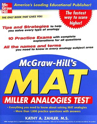 McGraw-Hill's MAT: Miller Analogies Test - Zahler, Kathy