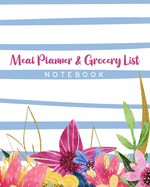 Meal Planner and Grocery List Notebook: Track and Plan Your Breakfast, Lunch, and Dinner Daily - Weekly Shopping List Checklist Included - Orange Cover Design