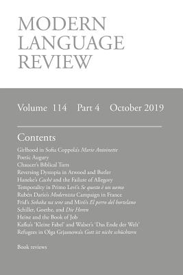 Modern Language Review (114: 4) October 2019 - Connon, D F (Editor)