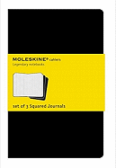 Moleskine Cahier Journal (Set of 3), Large, Squared, Black, Soft Cover (5 X 8.25): Set of 3 Square Journals