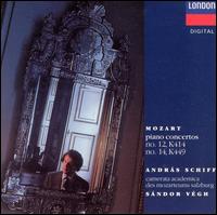 Mozart: Piano Concertos Nos. 12 & 14  - Andrs Schiff (piano); Camerata Academica Salzburg; Sandor Vgh (conductor)
