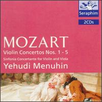 Mozart: Violin Concertos Nos. 1-5; Sinfonia Concertante for violin and viola - Rudolf Barshai (viola); Yehudi Menuhin (violin); Bath Festival Orchestra; Yehudi Menuhin (conductor)