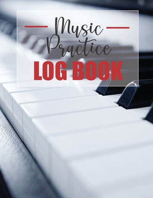 Music Practice Log Book: Piano Black and White - Designs, Aka