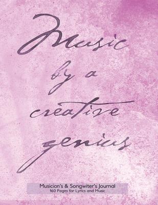 Musician's and Songwriter's Journal 160 pages for Lyrics & Music: 8.5"x11" manuscript notebook for composition and songwriting, pink cover, 160 numbered pages - ruled page on left, 8 staves on right - Journals, Spicy