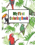 My First Coloring Book: Paint by Sticker Kids Zoo Animals