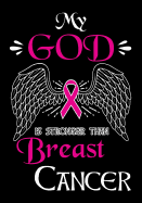 My God is Stronger Than Breast Cancer: Breast Cancer Journal, notebook To Write In For Women, Biblical Affirmations for Breast Cancer Patients and Survivors, (Breast Cancer motivation Gift)