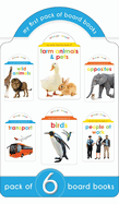 My Super Boxset of Board Books for Kids: Opposites, Wild Animals, Farm Animals and Pets, Birds, Transport, People at Work (Pack of 6 Early Learning Board Books with Attractive Shape)