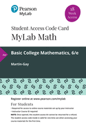 Mylab Math with Pearson Etext -- 18 Week Standalone Access Card -- For Basic College Mathematics